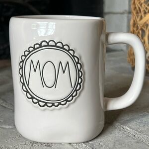 Rae Dunn White Ceramic 'Mom' Mug 16oz
